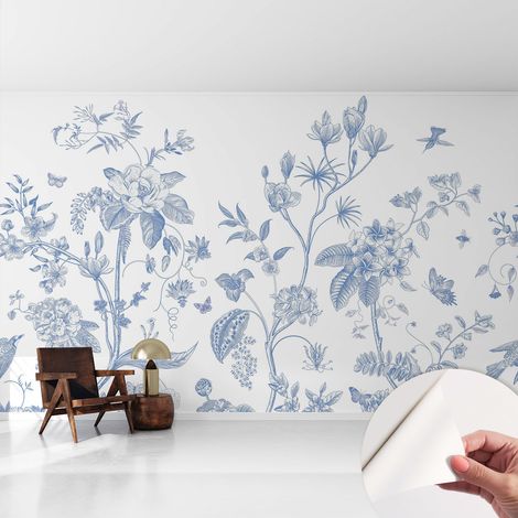 Papier peint autocollant avec imprimé pour intérieur moderne application facile a motif Motif floral 416x254 cm (1/5)