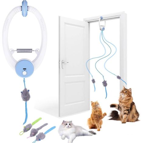 Interaktives elektrisches Katzenspielzeug mit Fernbedienung – Interaktives Katzenspielzeug, 360° automatische Bewegung mit unregelmäßigen Bewegungen – USB wiederaufladbar – für Katzen im Innenbereich (1/5)