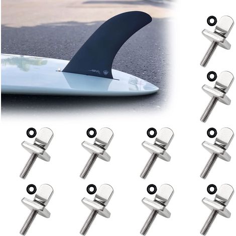 10 Unidades Tornillos de Surf, Tornillos para Tabla de Surf y Longboard, Acero Inoxidable M4, Tornillos para Aletas y Quillas, para Tablas de Surf, SUP y Tablas de Paddle, 3 x 1.4 cm (1/5)