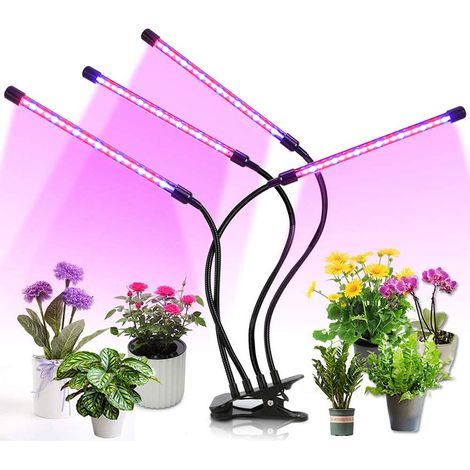 Lampe de jardinage à LED pour fleurs avec clip réglable à 360° Minuterie de cycle 3/6/12H 3 modes 10 luminosité (1/5)