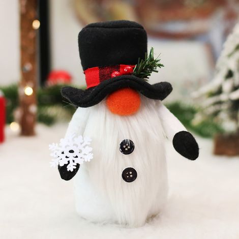 Gnome - Décor En Peluche Pour Noël - Motif De Bonhomme De Neige - À Poser Sur Bureau Étagère Ou Table - Lot De 1 (1/5)