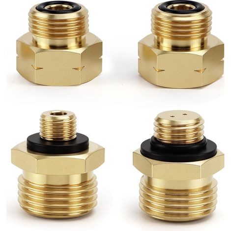 Adaptateur Gaz 4 Pièces Adaptateur Bouteille Gaz Laiton Adaptateur Camping (1/5)