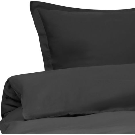 Conjunto de funda de edredón moderna de satén de algodón 150 x 200 cm negro Parkrose
