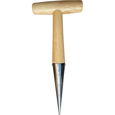 Outil de jardinière pour planter des graines et des bulbes - Acier à haute teneur en carbone et poignée confortable en bois sculpté