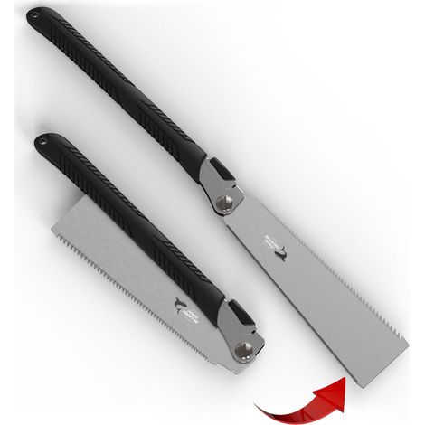 Scie japonaise Ryoba pliante 5523 – Lame en acier au carbone 240mm – Denture spéciale pour coupes nettes – Usage bois dur et tendre – Famex