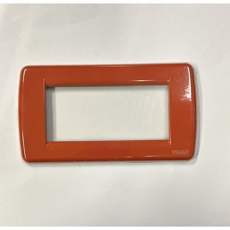 VIMAR - PLACCA RONDO' 4 MODULI IN METALLO SERIE IDEA COLORE CORALLO ART. 16754.03