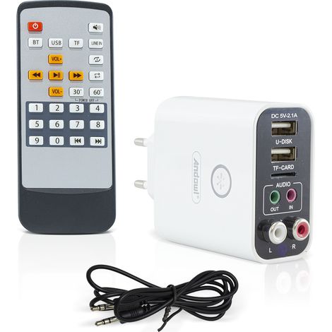 Transmisor inalámbrico Bluetooth AUX Adaptador de audio estéreo con mando