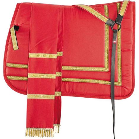 Full, Rouge: Tenue espagnole avec sous-selle en coton, manta et plastron