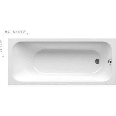 Ravak Chrome - Vasca da bagno 150x70 cm, bianco C721000000 (1/5)
