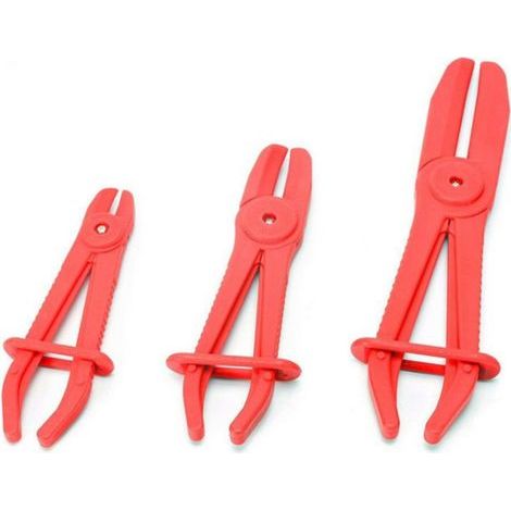 3 Pièces Pince Durite Carburant, Pinces pour Tuyaux Flexibles Pince à Collier de Serrage Pinces Tuyaux Outil de Serrage pour Tuyaux Flexibles pour Tuyaux de Frein Tuyaux Carburant(Rouge) (1/5)