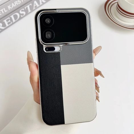 (Noir, Xiaomi 17 Pro) Étui de téléphone professionnel en cuir PU électroplaqué, protection intégrale antichoc avec bords souples. (1/4)