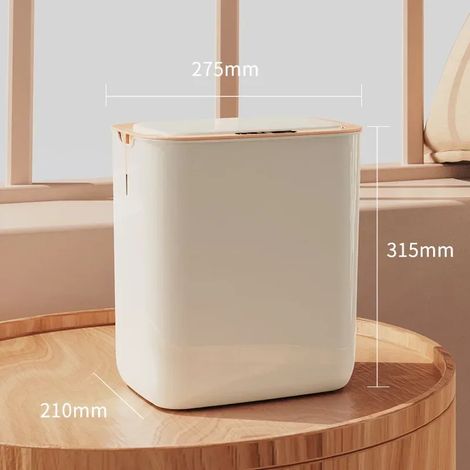 (Jaune 18L, rechargeable) Poubelle intelligente, étanche, adaptée à la salle de bain, à la cuisine et aux toilettes. (1/5)