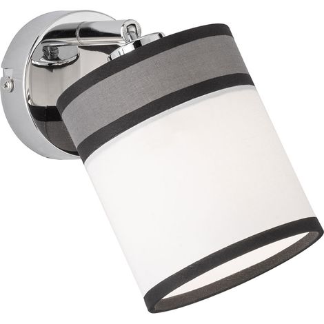 Lampada da parete camera da letto lampada da parete in tessuto braccio girevole lampada da parete bianca interior design moderno, paralume in tessuto, attacco E14, LxPxH 10x15,5x15,5 cm, Wofi 11771