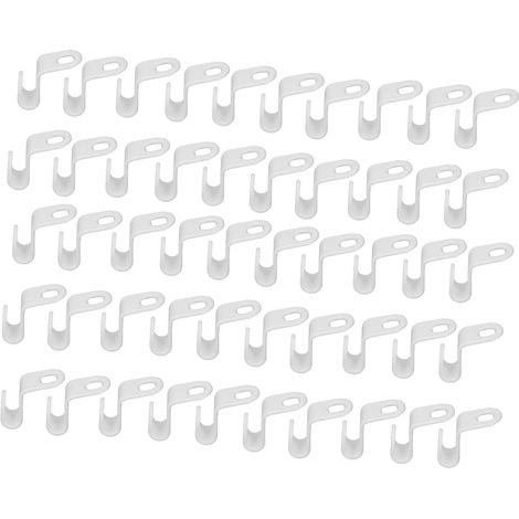 Weiße, stapelbare Hakenverbinder, verstärkter Kunststoff, 50er-Packung (1/5)