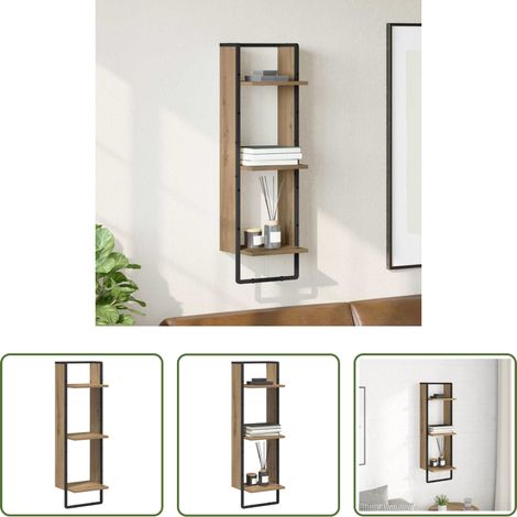 Wandregal Eiche -  Wandregal Artisan-Eiche 30 x 25 x 100 cm Holzwerkstoff (1/5)