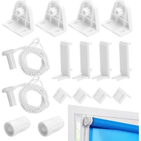 Lot de 2 Supports de fenêtre, 17 mm - Supports de Stores Enrouleurs Kit de ferrures pour store occultant Klemmfix, Store à traction latérale, Stores double (1/5)