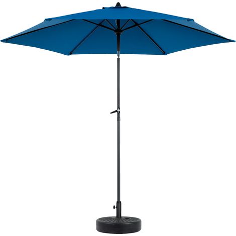 Sonnenschirm Doppelschirm kippbar 9 ft Stahl Blau HAVRYA (1/4)