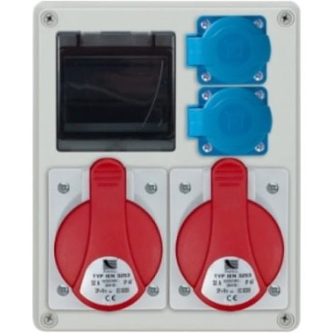 Quadro di distribuzione R-BOX 240 4S 2x32A/5P 2x250V finestra vuota, b/R IP44 B.1703
