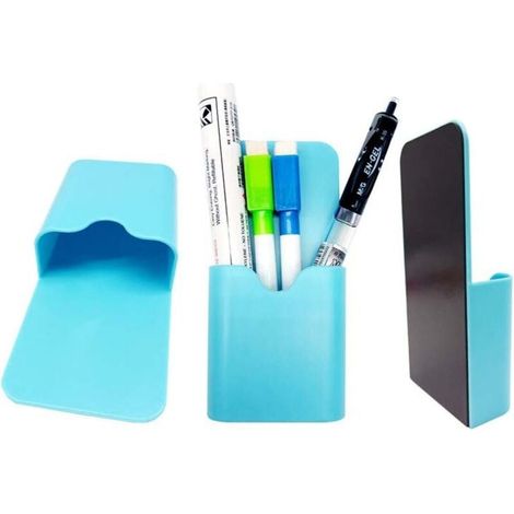 Porte-marqueur magnétique Porte-stylo pour tableau blanc ou aimant de réfrigérateur Organisateur de rangement pour tasse à crayons pour salle de classe, bureau, maison, casier et armoires Organ (1/2)