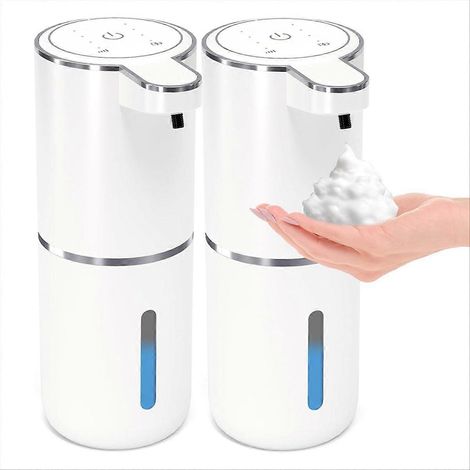 Set mit 2 automatischen Schaumseifenspendern, berührungsloser Schaumseifenspender, wiederaufladbarer, intelligenter Wandspender (1/5)