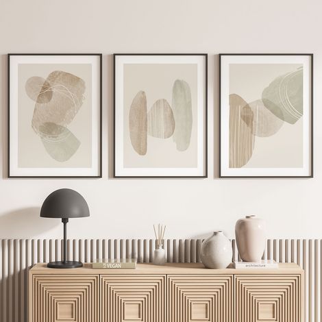 Lot de 3 Affiches / Posters Triptyque - Abstrait - 3 Affiches - 70x100 cm (Cadres non fournis) - Photo pleine page (1/5)