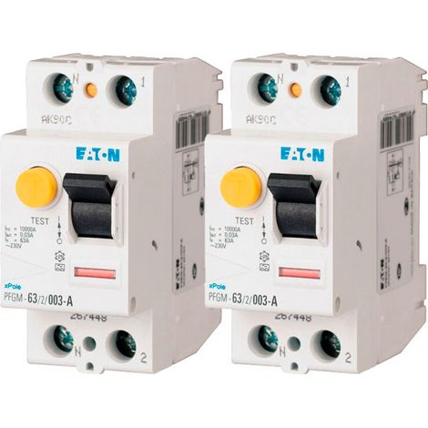 EATON Lot de 2 interrupteurs différentiels PFGM, 2x63A 30mA type AC