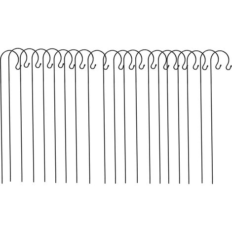 20 x Black Border Garden Shepherds Crook Hooks (1.2m) (1/5)