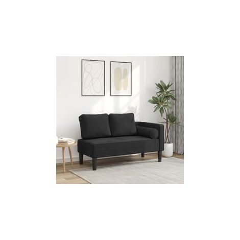 Chaise longue avec coussins noir velours (1/5)