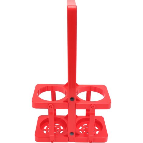Porte-bouteilles de bière pliable et portable, lot de 2, panier de rangement pour bouteilles avec poignée renforcée rouge (1/5)