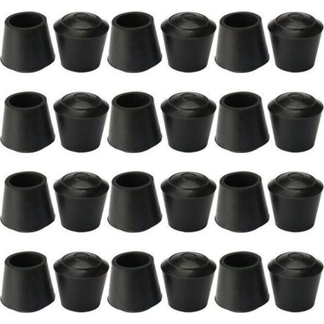 (Noir)Pied de meuble SOURCING MAP 16mm Dia intérieur Caoutchouc Tampon Patin Embout Pied Chaise Protecteurs Plancher Glisseurs Noir 24Pcs (1/4)