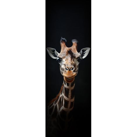 Tableau sur toile portrait girafe 30x97 cm - Impression sur Toile Murale Décorative - Image imprimée en HD sur Toile - Toile sur Châssis en Bois FSC - Fabriqué en France
