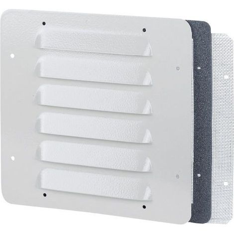 Jeu de 2 ouïes d'aération métal avec grilles IP32 IK10 RAL7035 248x248mm