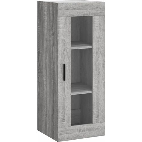 Armoire murale sonoma gris 34,5 x 34 x 90 cm grand espace de rangement design contemporain en bois gris (1/5)