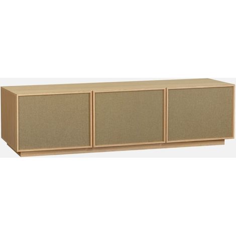 Mobile TV decorazione legno e tessuto 3 ante, 180cm (1/5)