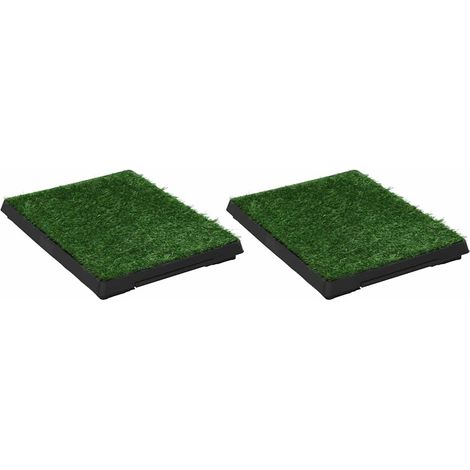 Maison Exclusive - Toilette Animali 2pz Vassoio e Prato Finto Verde 63x50x7cm WC