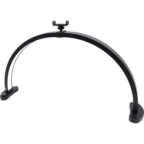 LED-Tischleuchte in Halbmondform, Schwarz, 3 Farbmodi, 10 Helligkeitsstufen, 71 cm (28 Zoll) professionelle Nageltischlampe mit Handyhalterung für Salons, EU-Stecker (1/5)