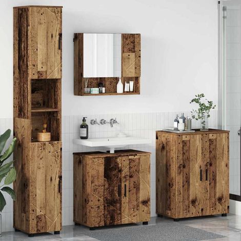 Badezimmermöbel-Set 4 pcs Altholz Holzwerkstoff & Metall vidaXL (1/5)