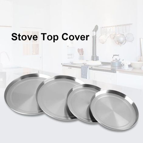 Plaques de cuisson en acier inoxydable KEENSO - Set de 4 - Protection électrique - Compatible lave-vaisselle (1/4)