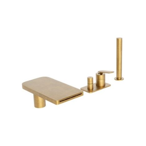 Mitigeur bain douche 4 trous sur gorge Or Brossé FOIL - CRISTINA ONDYNA FL18196P (1/2)