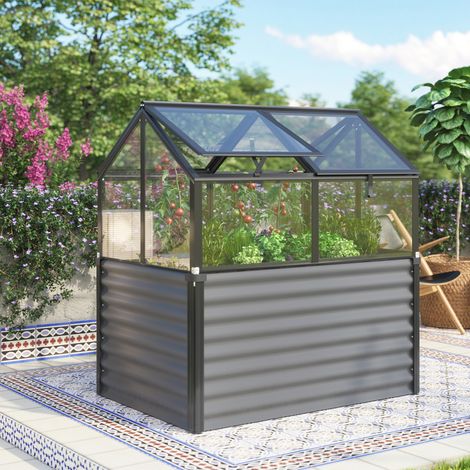 Vitavia Hochfrühbeet "Gamma", schwarz, 124 x 89 x 135 cm (mit Unterbau), 3 mm ESG (1/3)