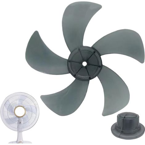 Pales de Ventilateur 14 Pouces - Lot de 5 Feuilles - ABS Robuste - Remplacement Silencieux - Salon Bureau Garage - Noir 35cm (1/5)