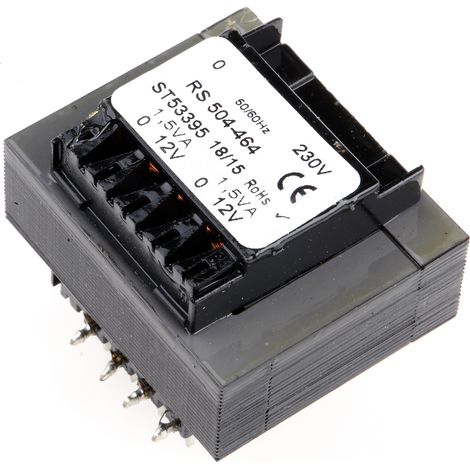 Transformateur pour circuit imprimé, Vin V c.a., Vout 12V c.a., 2 sorties, 3VA ( Prix pour 1 )