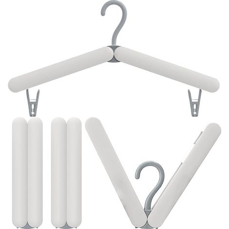 Cintre de voyage pliable avec clips, lot de 4, le séchoir à linge peut être utilisé comme cintre de voyage pliable. Cintre de voyage robuste et léger avec clips (1/5)