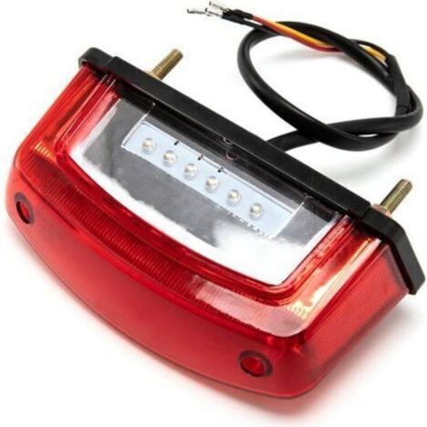 Feu Arrière Moto - 12 V - 21 LED (15 Rouges 6 Blanches) - Universel Pour Motos Dual Sport Custom Quads Streetbikes - 1 Pièce (1/4)
