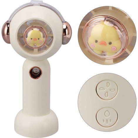 Mini ventilateur USB portable, petit ventilateur de bureau portable, atomiseur compact, silencieux, débit d'air élevé, blanc. (1/5)