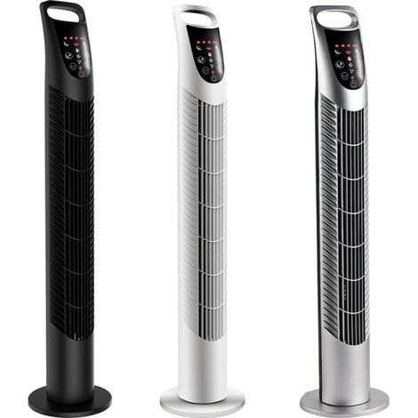 Turmventilator mit Fernbedienung (bis zu 5 m Reichweite), 70°-Oszillation, 3 Modi und 3 Geschwindigkeitsstufen, 7,5-Stunden-Timer, 40 W, schwarz, Ø 18 x 78,5 cm (1/5)