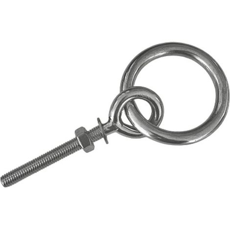 5 Pitons à Oeil Filetage Métrique avec Anneaux Articulés 6 x 60 mm - Inox A4 - D-Work