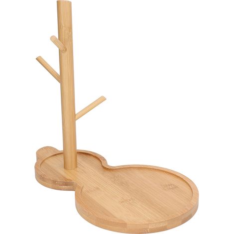Plateau en bois avec support pour bûches, forme simple et élégante, pratique et décoratif, pour bijoux et clés. (1/5)