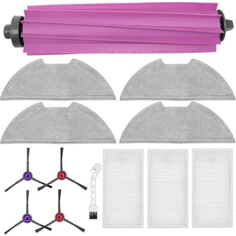 ALLIANDISFOREHILLaccessoires pour EUREKA E20 Plus pices de rechange pour aspirateur robot, Brosse principale, 4 Chiffon nettoyage, 4 brosses latrales, 3 filtres (1/5)