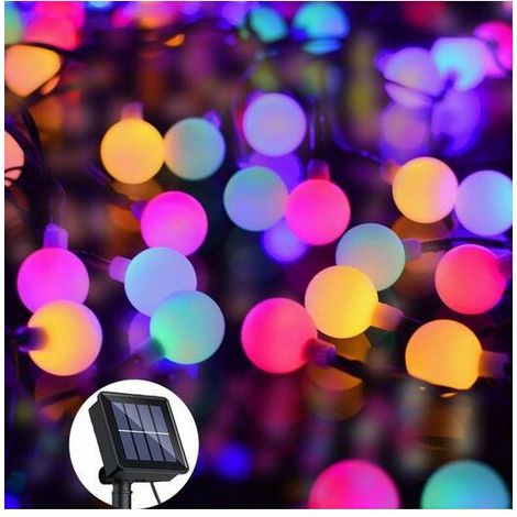Bandes Lumineuses, Lumineuses Filet,Lampe Solaire, Lampe LED petite boule blanche,7M 50 lumières, Couleur, KINSI